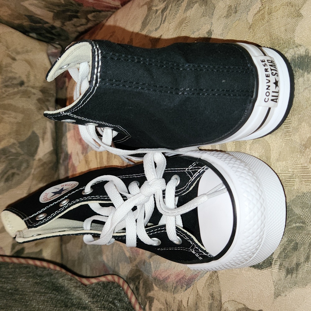 New Converse Canvas Black Platform CTAS Sneakers Black size 4.5